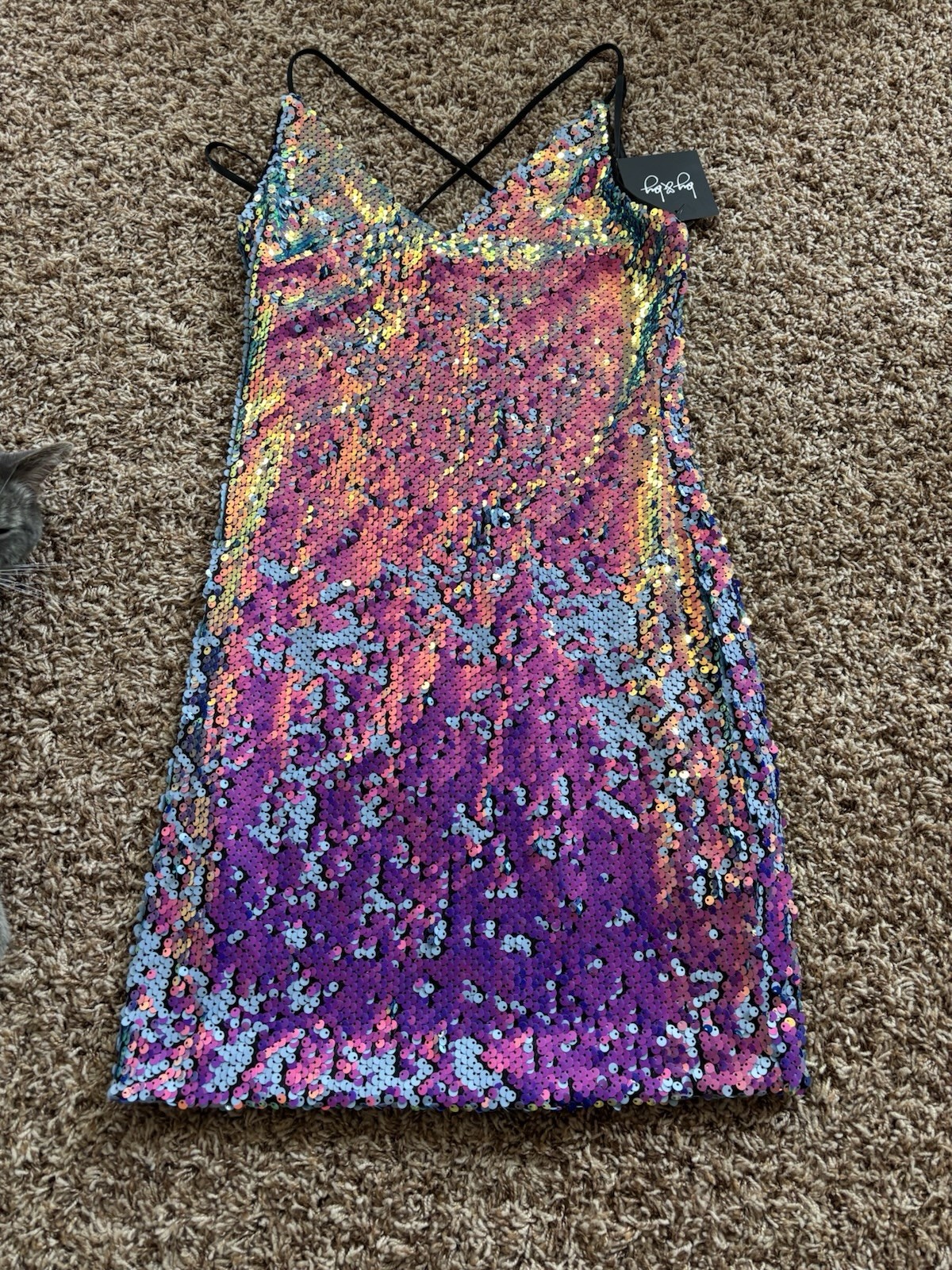 By & by iridescent sequin mini dress