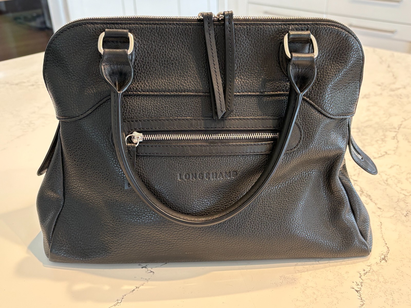 Longchamp Black Leather Handbag NWOT