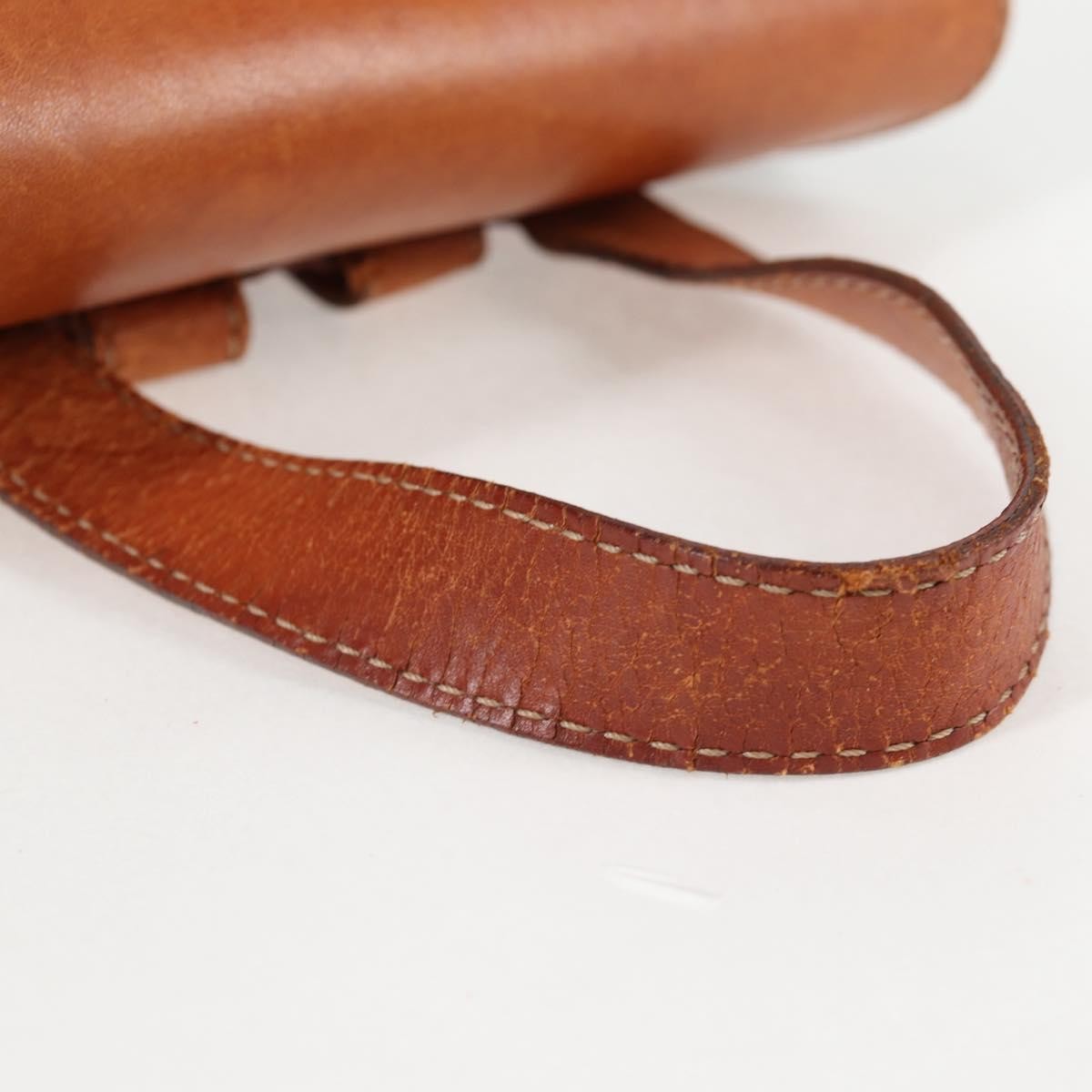 CELINE Macadam Canvas Backpack PVC Leather Brown Gold Auth 133049