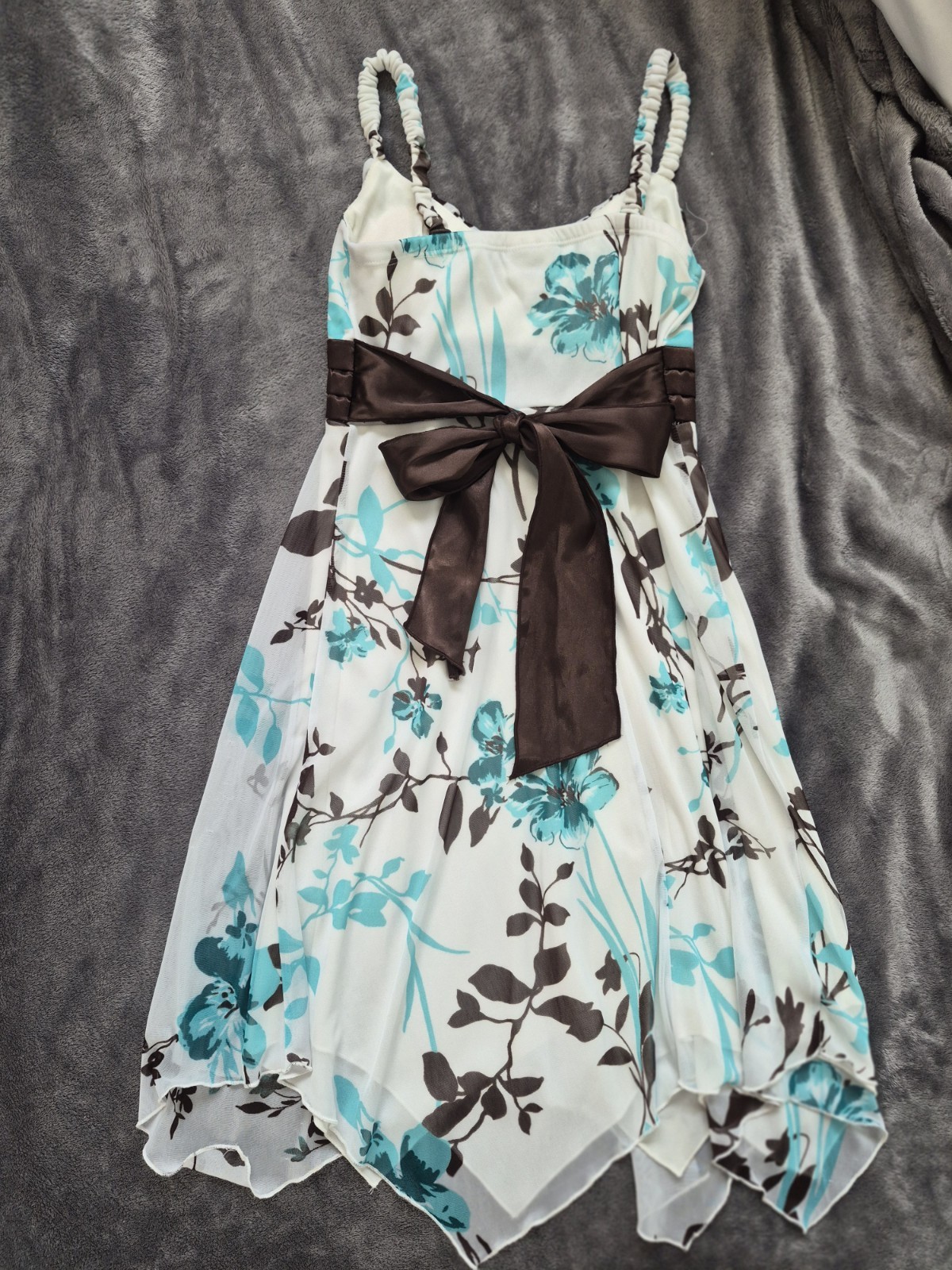 Sweet Storm A-Line Sweetheart Chiffon Floral Spaghetti Strap Dress S