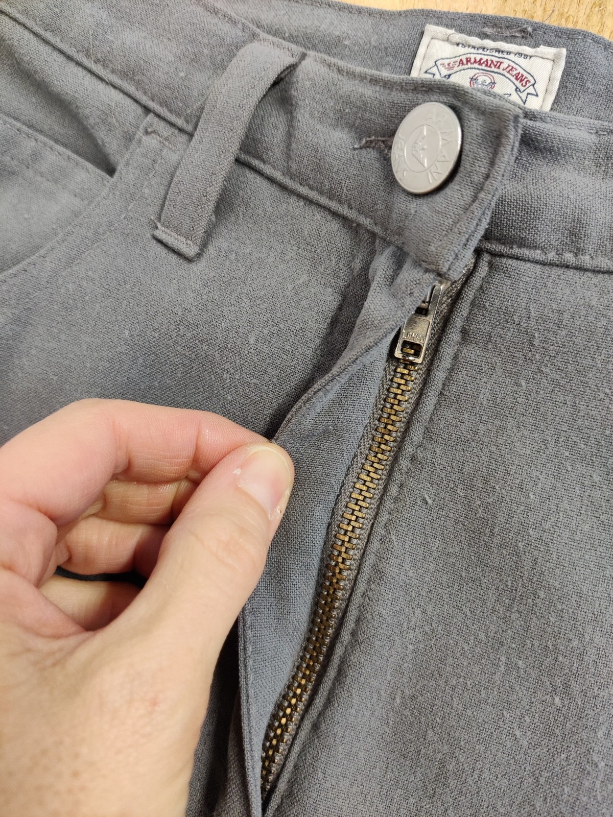 ARMANI JEANS W27 L34 GREY TROUSERS CERAMICA K12 COMFORT STRAIGHT MENS 27X34 LONG