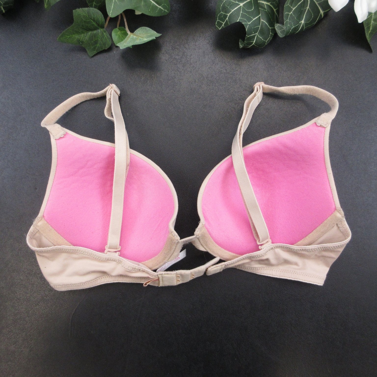 PINK Women’s Bra 32B Nude Push-Up Underwire Padded Adjustable Straps