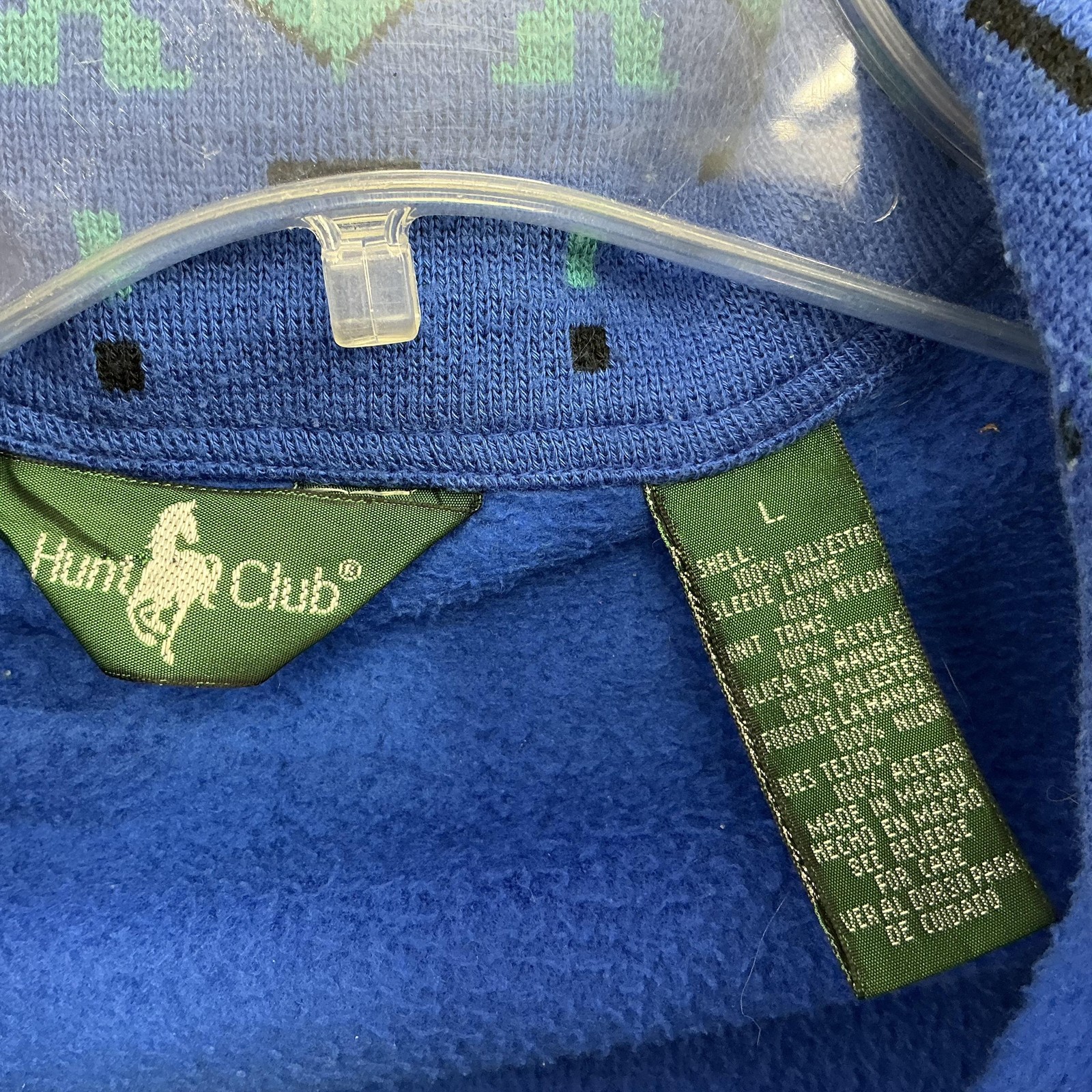 Vintage Hunt Club Jacket Mens Large Blue Teal 3-in-1 Zip Fleece Liner Ski 90s