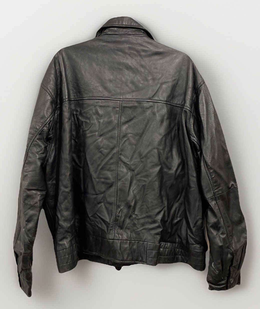 Ruggadier Black Lambskin Leather Bomber Jacket Men’s Size 2XL Vintage 90’s