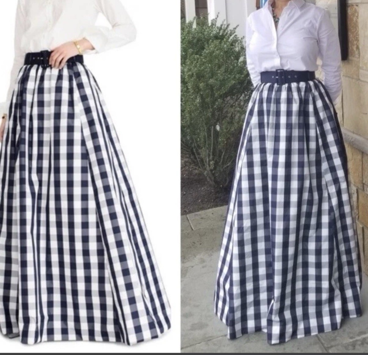 J. Crew Ball Maxi Gingham Plaid Tulle Lined Full A-line Skirt Size 4