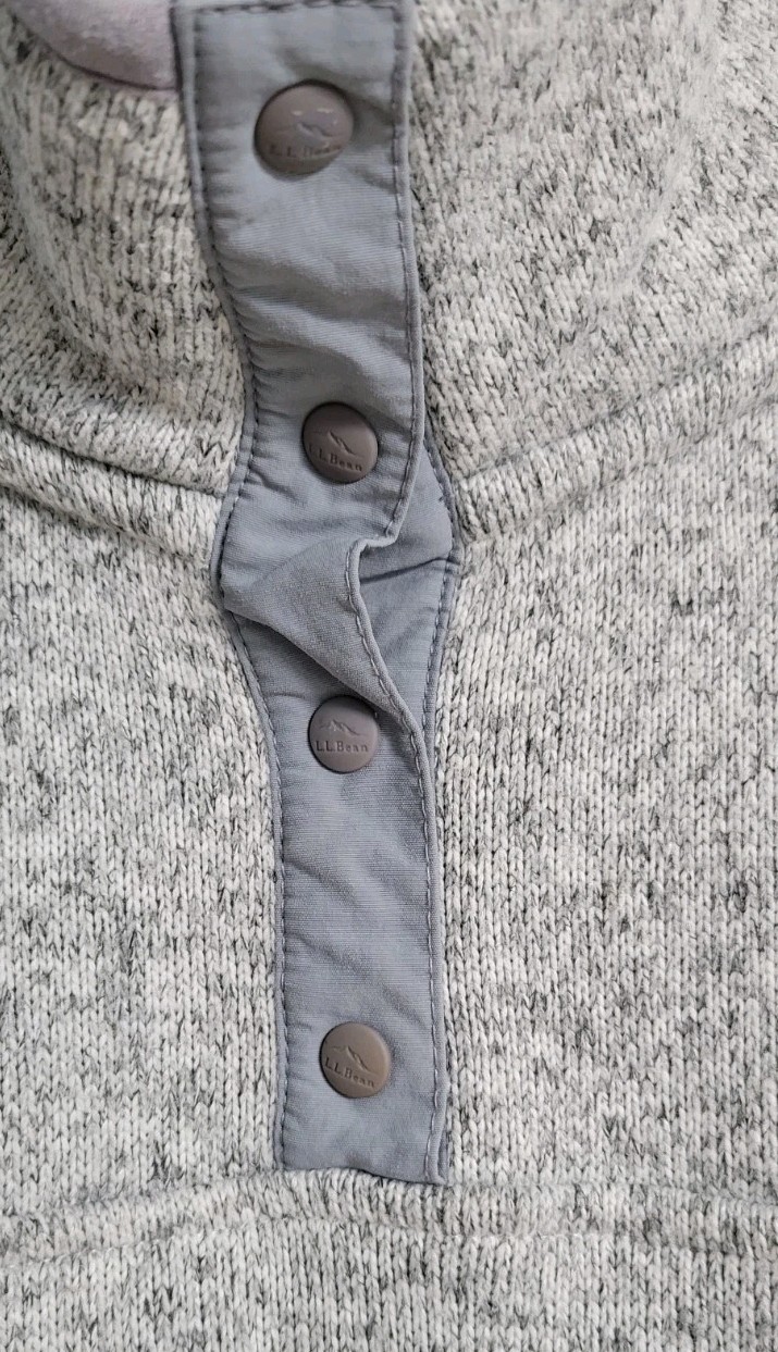 LL Bean Gray 1/4 Snap Pullover Sweatshirt Women’s Regular Small (B16)