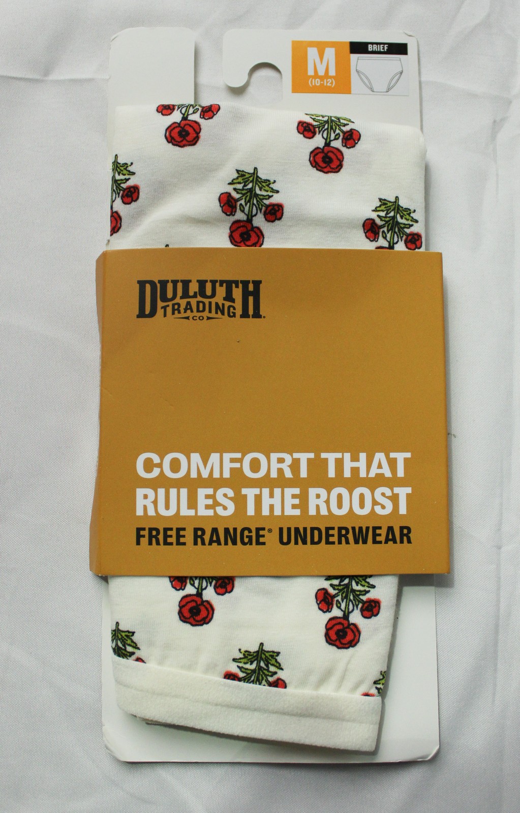 Duluth Trading Co Women’s Free Range Briefs BM7Sea Salt Poppy Medium NWT