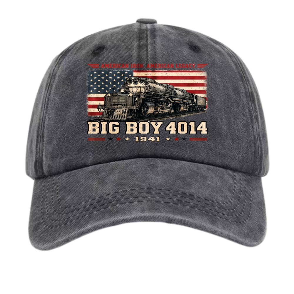 Big Boy 4014 American Legacy Train Hat Vintage Washed Unisex Casual Baseball Cap