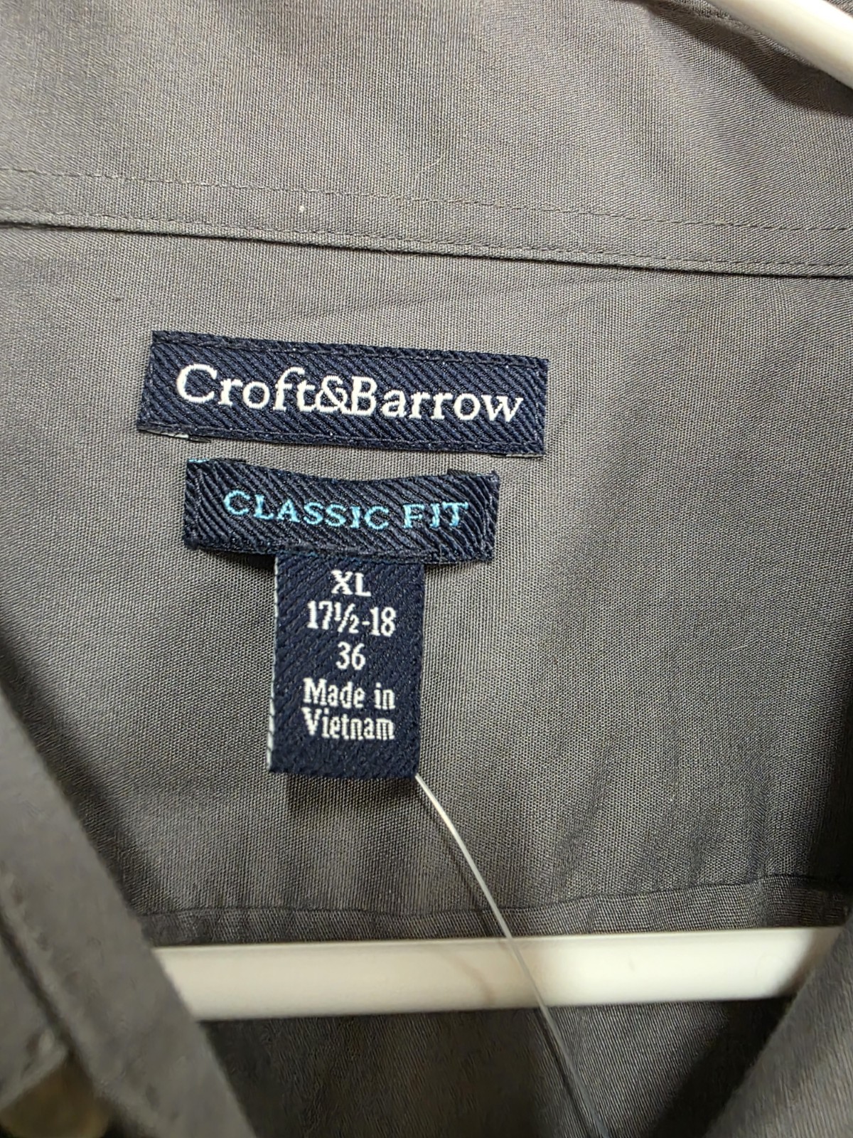 Croft & Barrow Clasdic Fit Mens Button Down Shirt Gray XL Long Sleeve