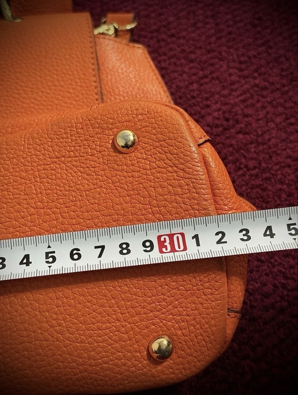 MCM Shoulder Bag Medium Orange Leather 2 Way