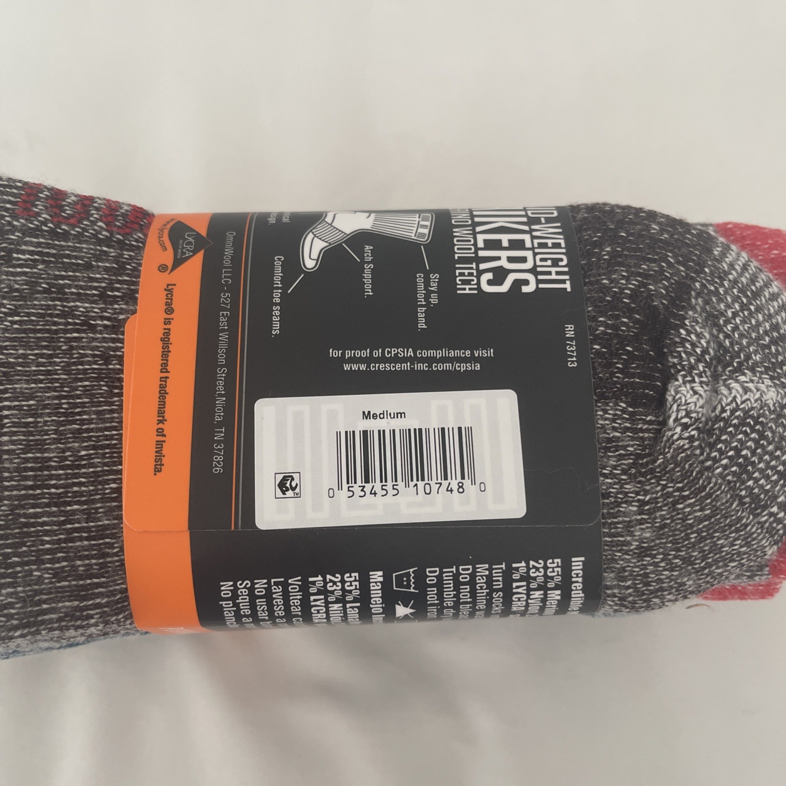 Omniwool 3-Pack Wool Tech Hiking Socks | Multicolor Size Medium | New