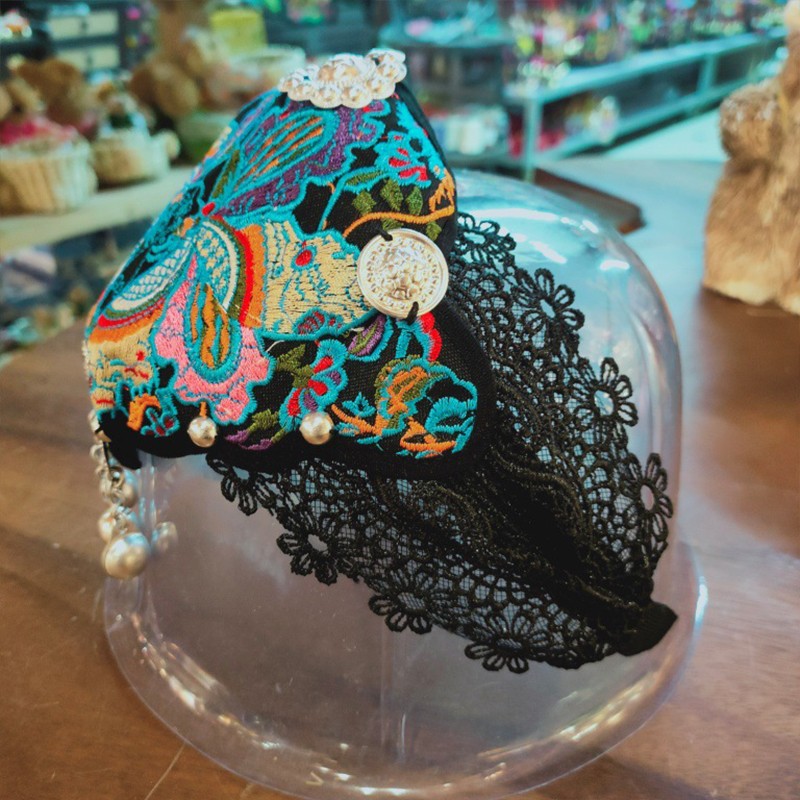 Ethnic Style Embroidery Headband Wide-Brimmed Dance Hair Accessories Props