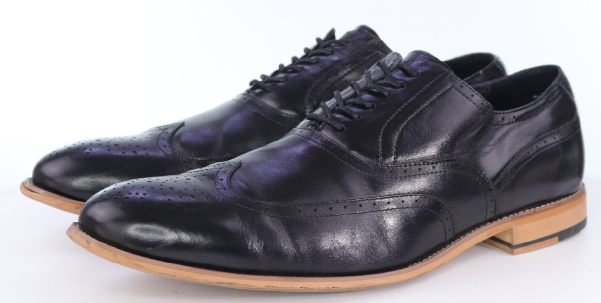 Stacy Adams Men’s Wingtip Dress Shoes Size 15 (W) Wide Leather Black