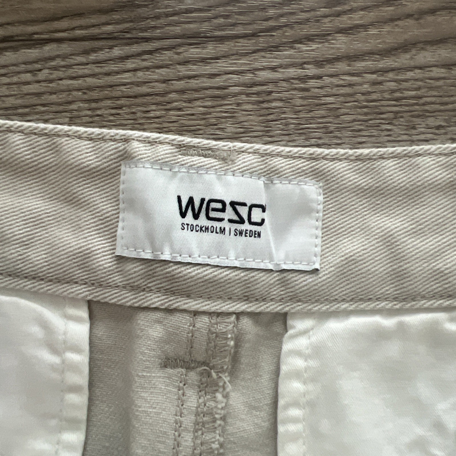 WESC Eddys Chino Pant Mens 30×32 Moon Beam Straight Fit Cotton NWT