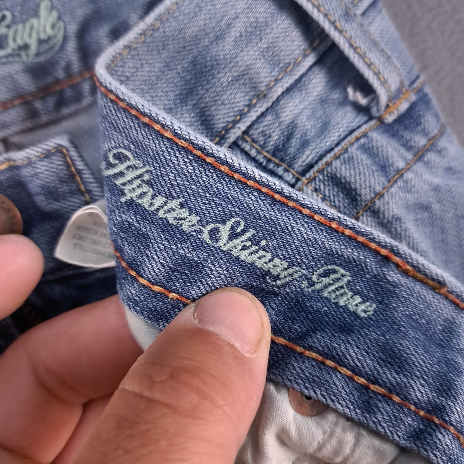 American Eagle Jeans Womens 4 Regular Blue Hipster Skinny Flare Denim Light Wash