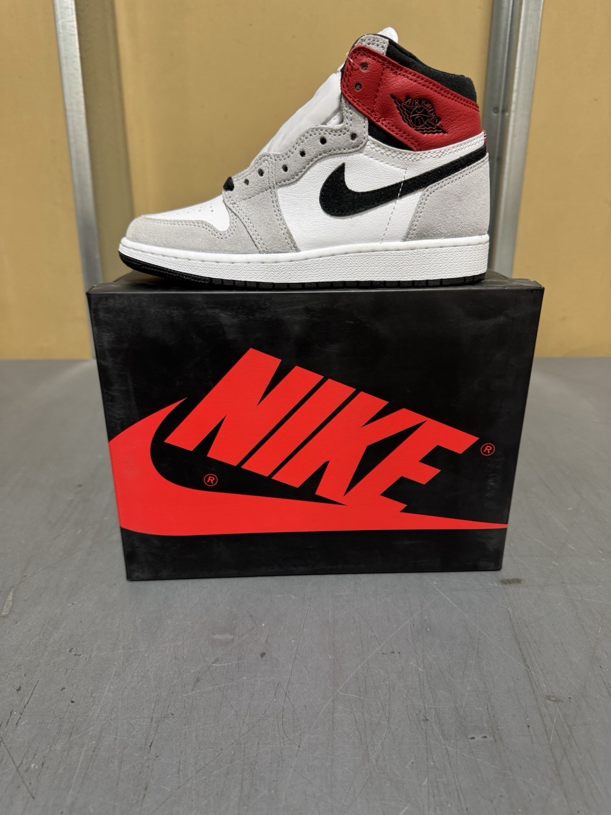Size 4 Youth- Jordan 1 Retro High OG Smoke Gray 2020