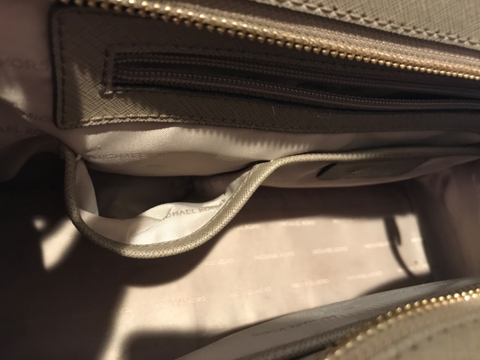 Michael Kors Saffiano Quinn Large Satchel Gold Trim