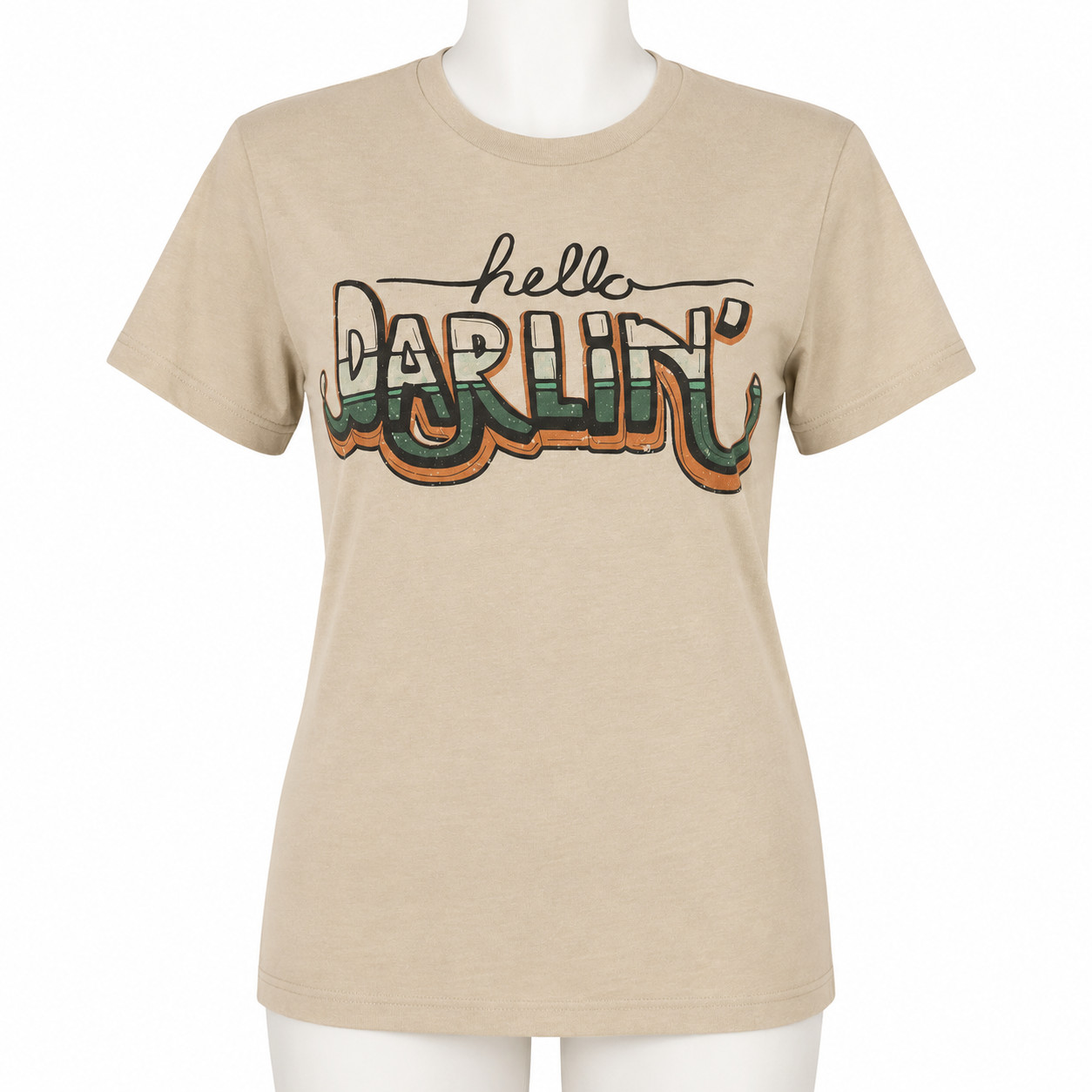 Wild Junkie Boutique M Hello Darlin Graphic Tee Western Cowgirl Retro Shirt USA