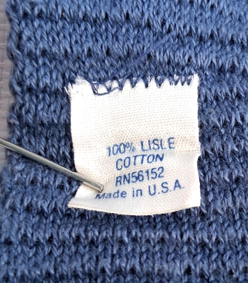 615 Collection Blue Men’s Neck Tie~Skinny Square~100% Lisle Cotton~Made USA~42″L