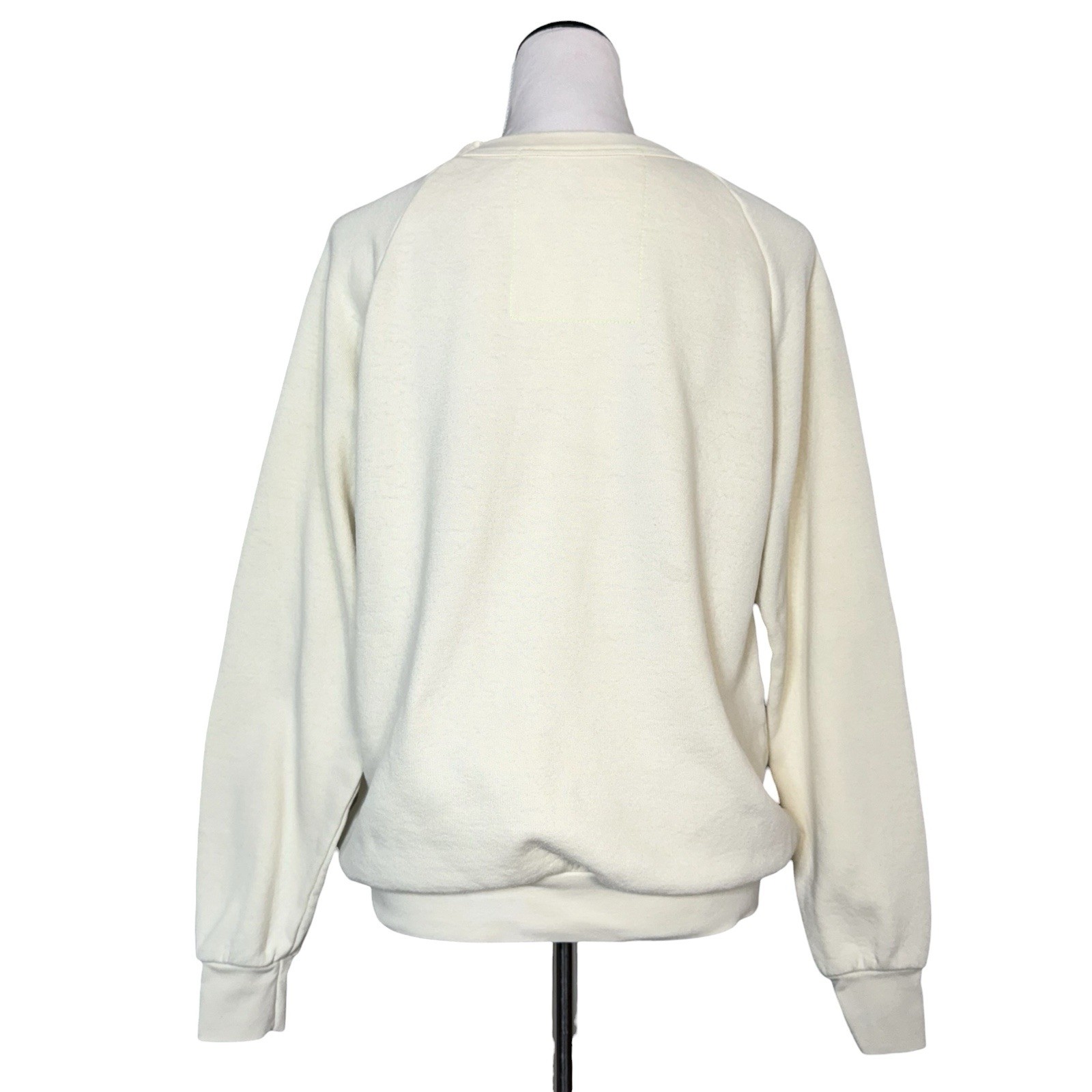 Aviator Nation 5 Stripe Crew Sweatshirt Small Blue Cream Fleece Pullover Top