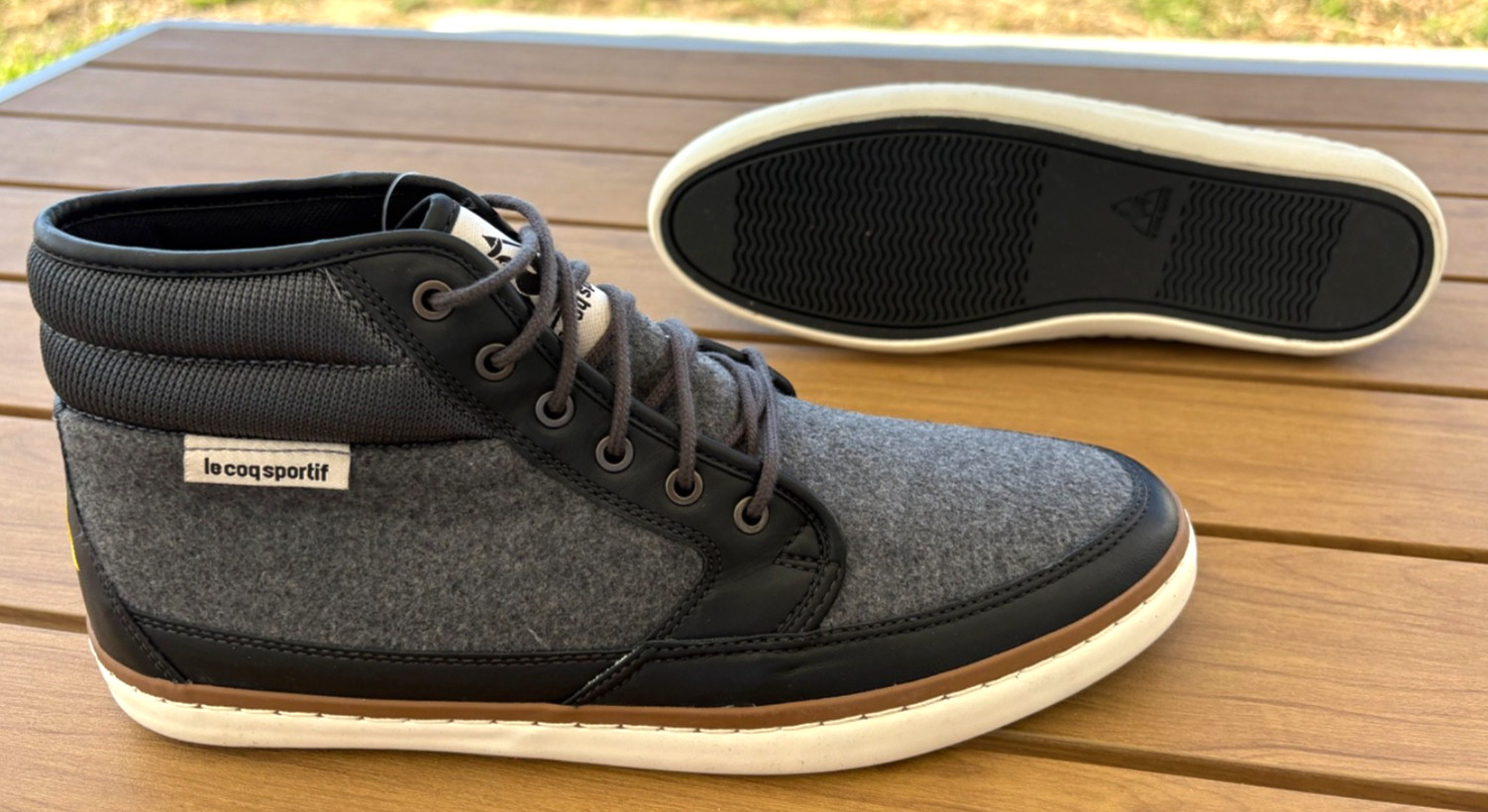 Le Coq Sportif Vavin Men’s Grey Mid Top Sneakers Sport Shoes 9 Trainers Athletic