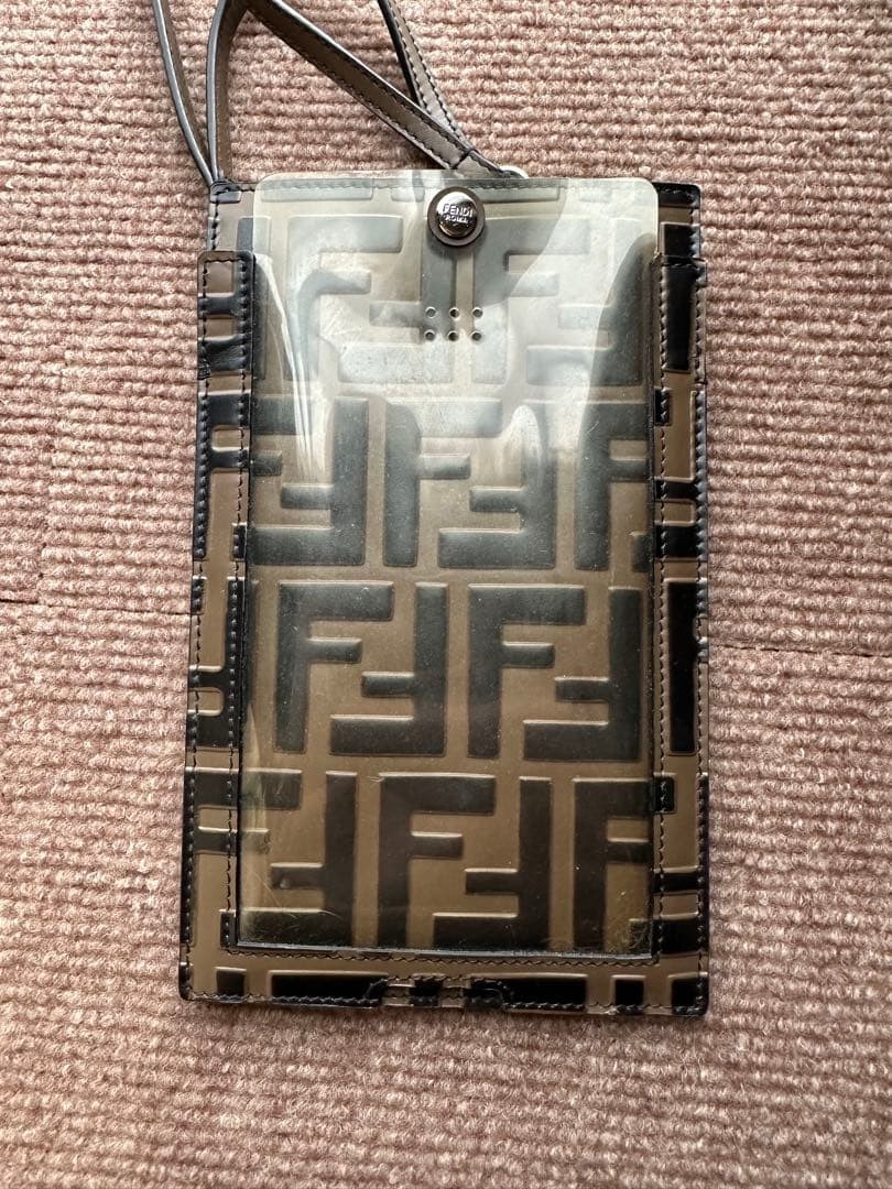 FENDI Mini Zucca Shoulder Pouch Smartphone Bag Womens 17.5×11 cm Auth From Japan