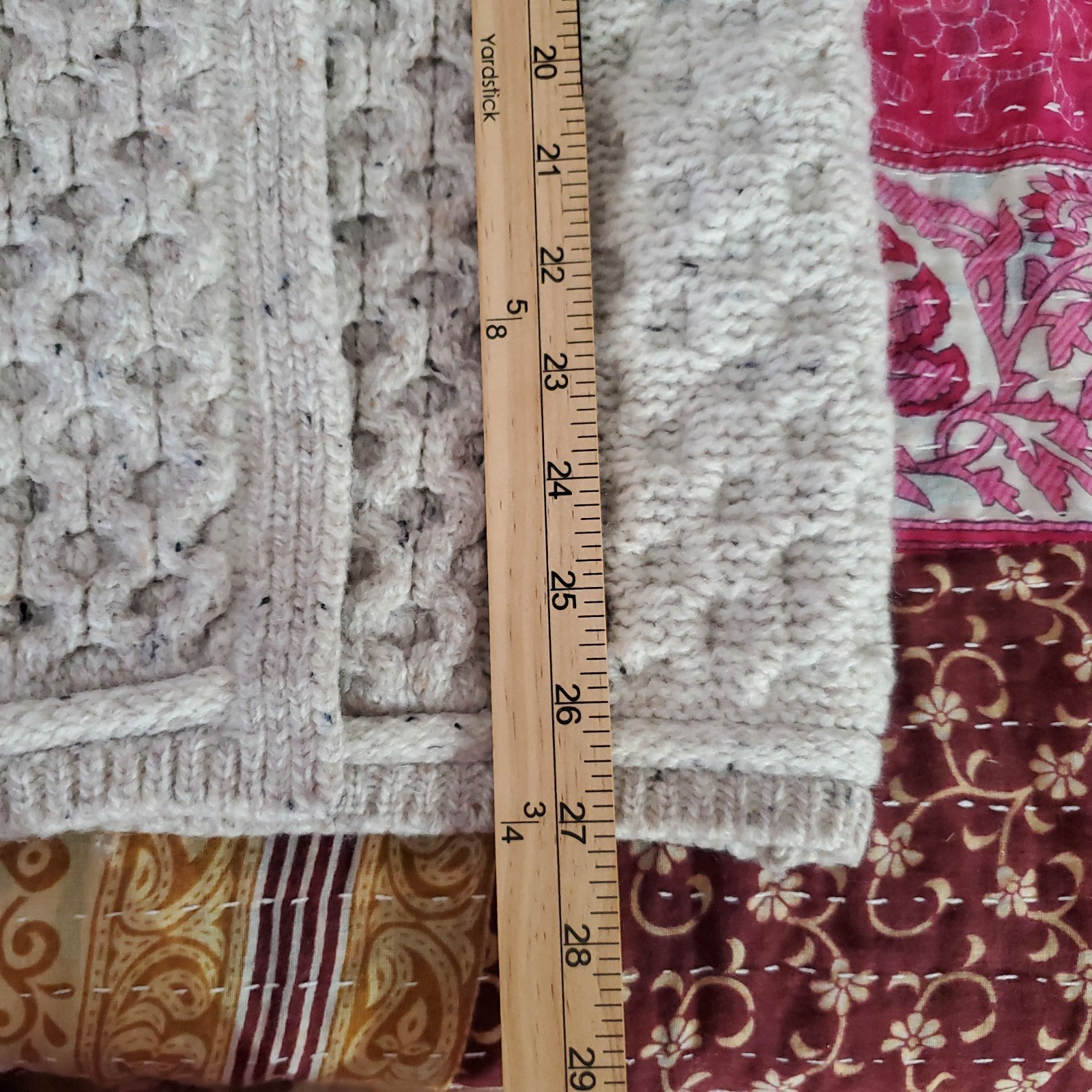 Aran Crafts Ireland Merino Wool Cable Knit Sweater Coat Single Button Womens S
