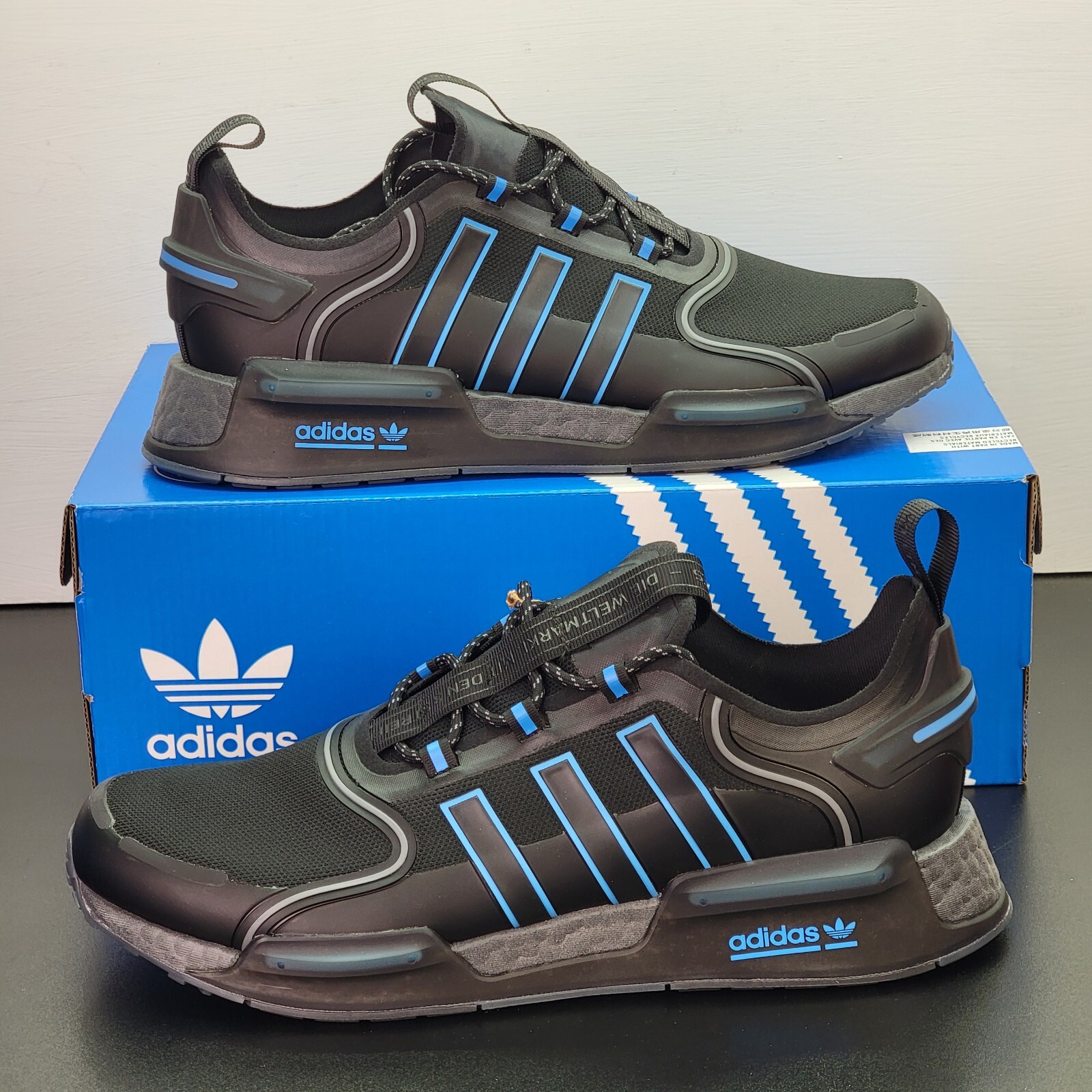 Adidas NMD V3 Boost Shoes Men’s Size 11 Black Blue Athletic Running Sneakers