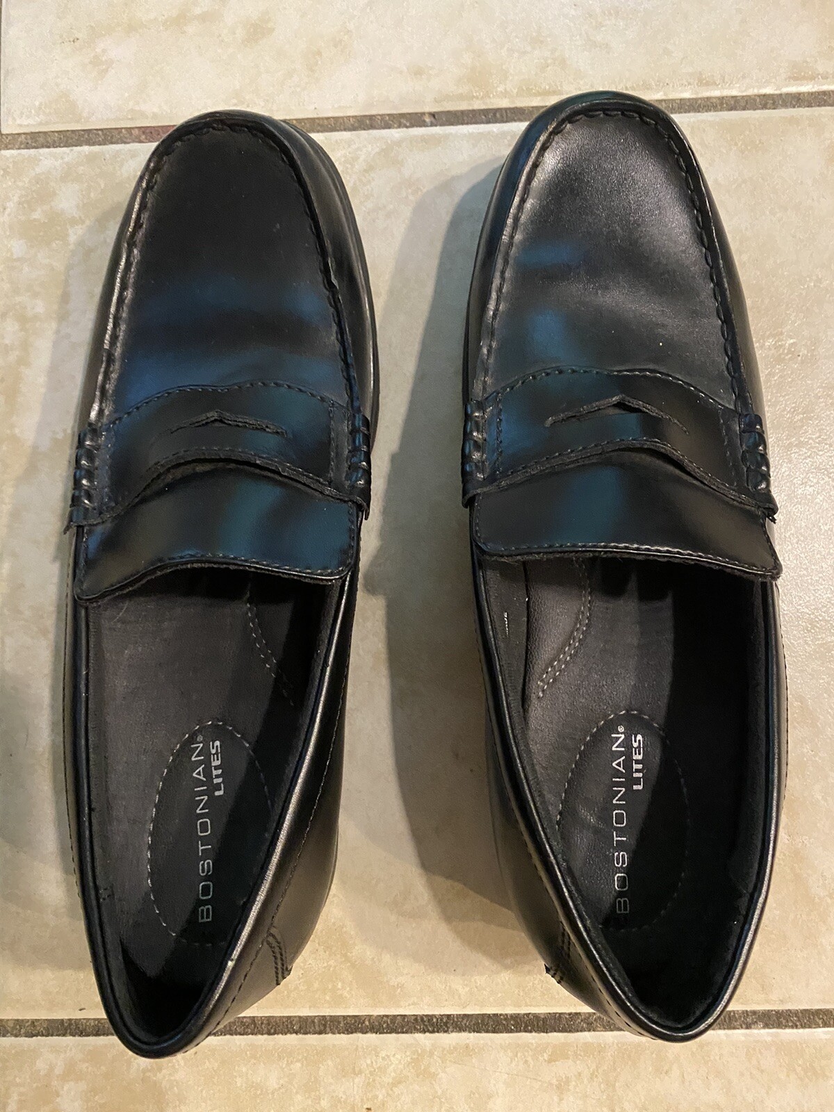 New Men’s Bostonian Lites Black Penny Loafers Size 9.5
