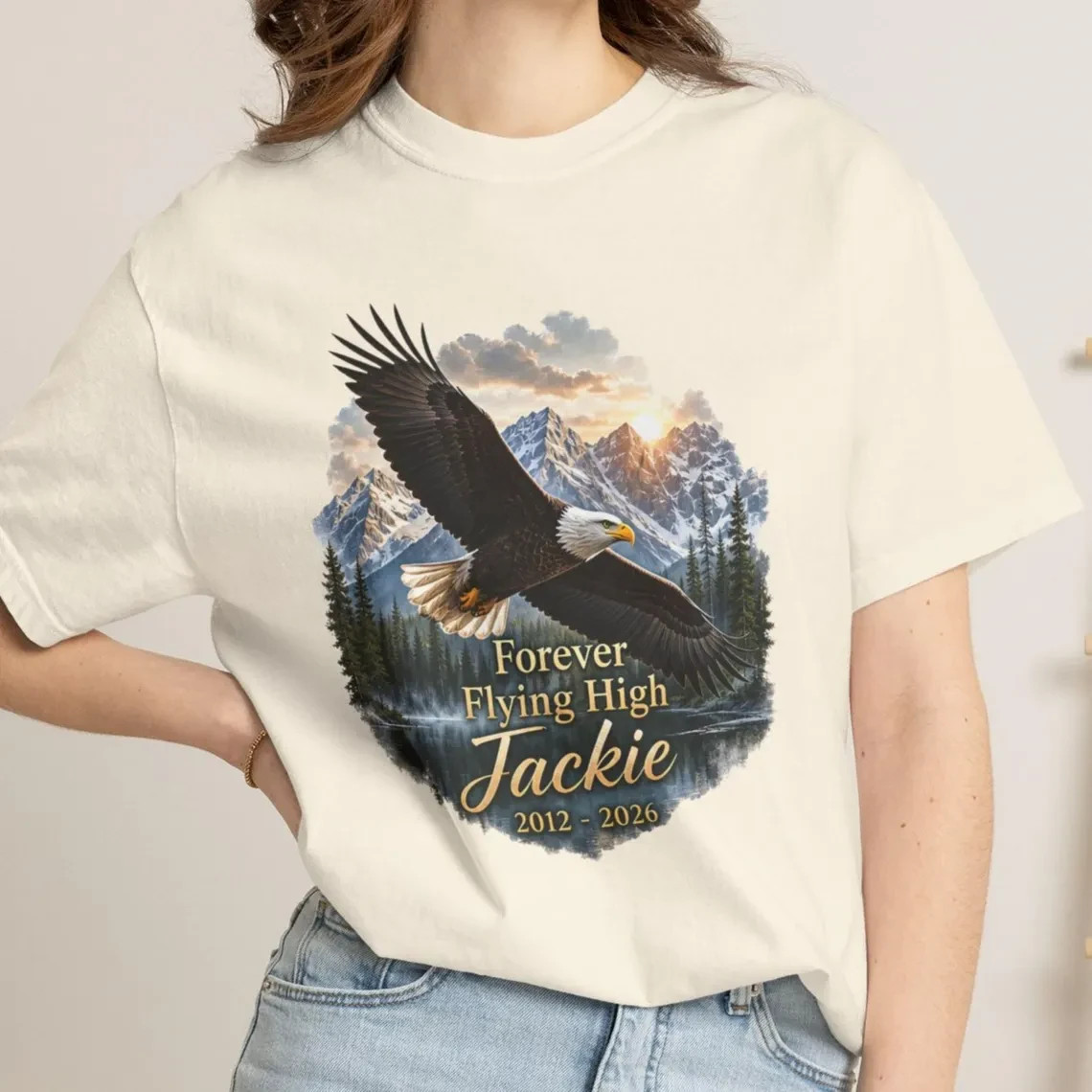 Jackie Bald Eagle Memorial Shirt, Forever Flying High 2012 2026, Big Bear Eagle