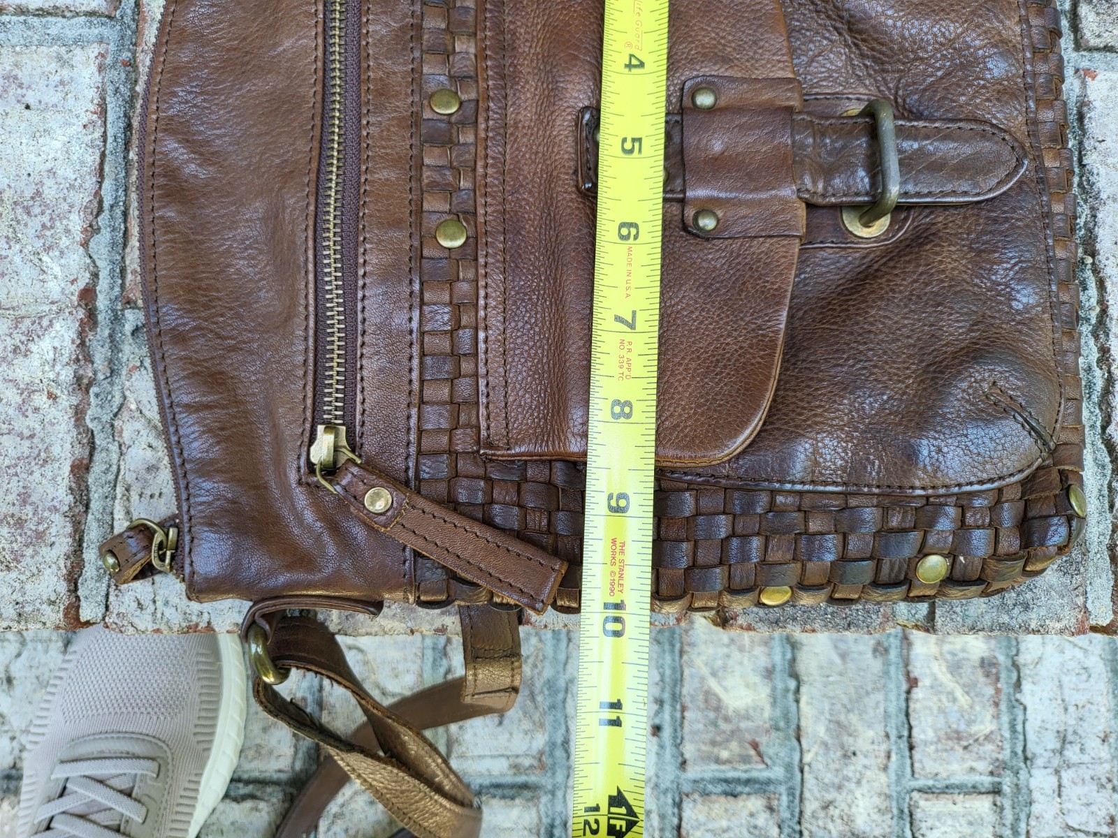 Oak Leathers Crossbody Messenger Shoulder Bag Cognac Weave Boho Handmade India