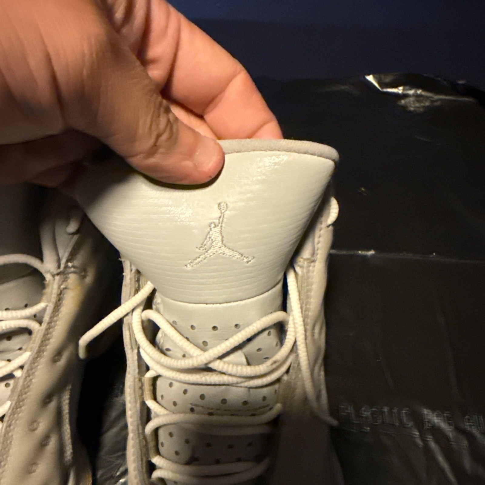 Nike Air Jordan 13 Retro High Top Sneakers, Grey/Tan Leather, Size 5