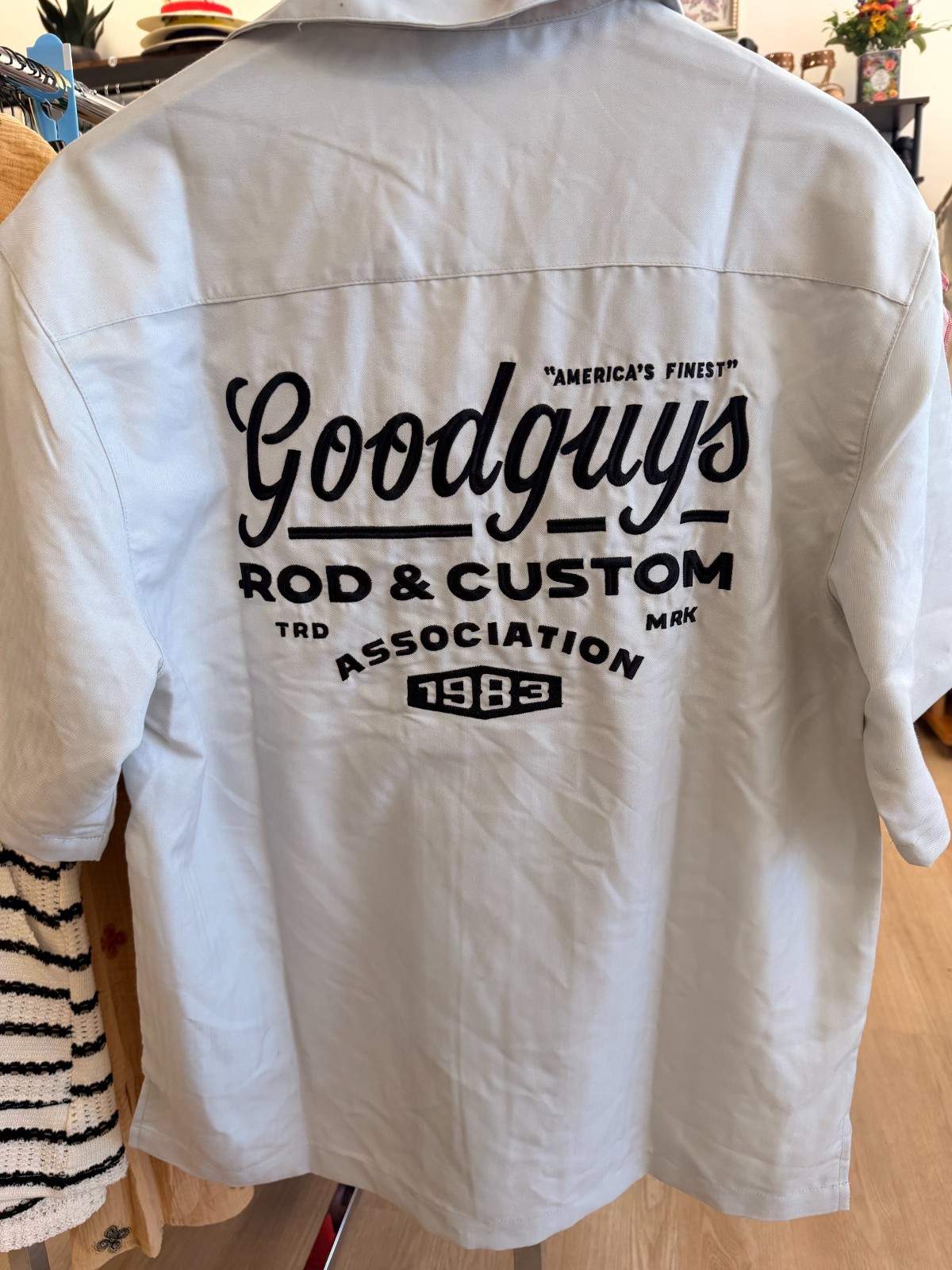 New goodguys gray Rod Customs embroidered shirt M,L,XL,2XL