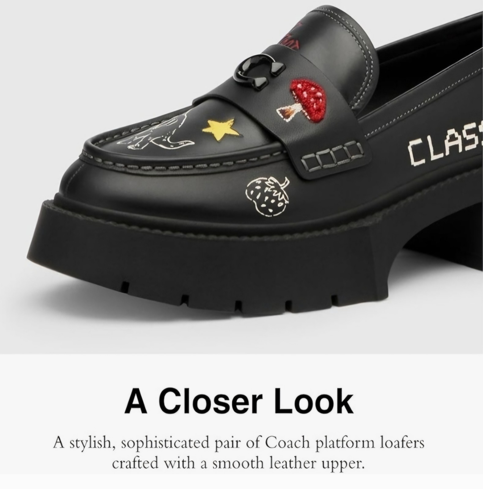 Coach Women’s Leah Platform Loafer with Sketch Print