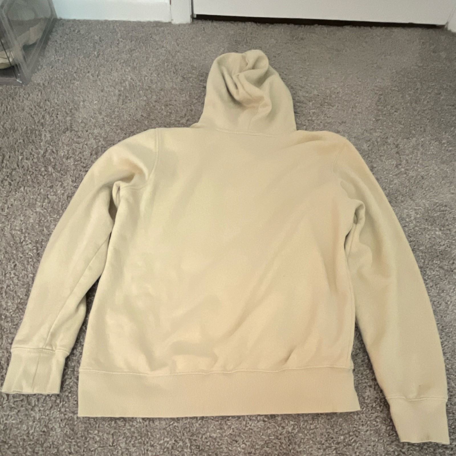 The North Face Graphic Logo Fleece Pullover Hoodie Beige Men’s M Pockets