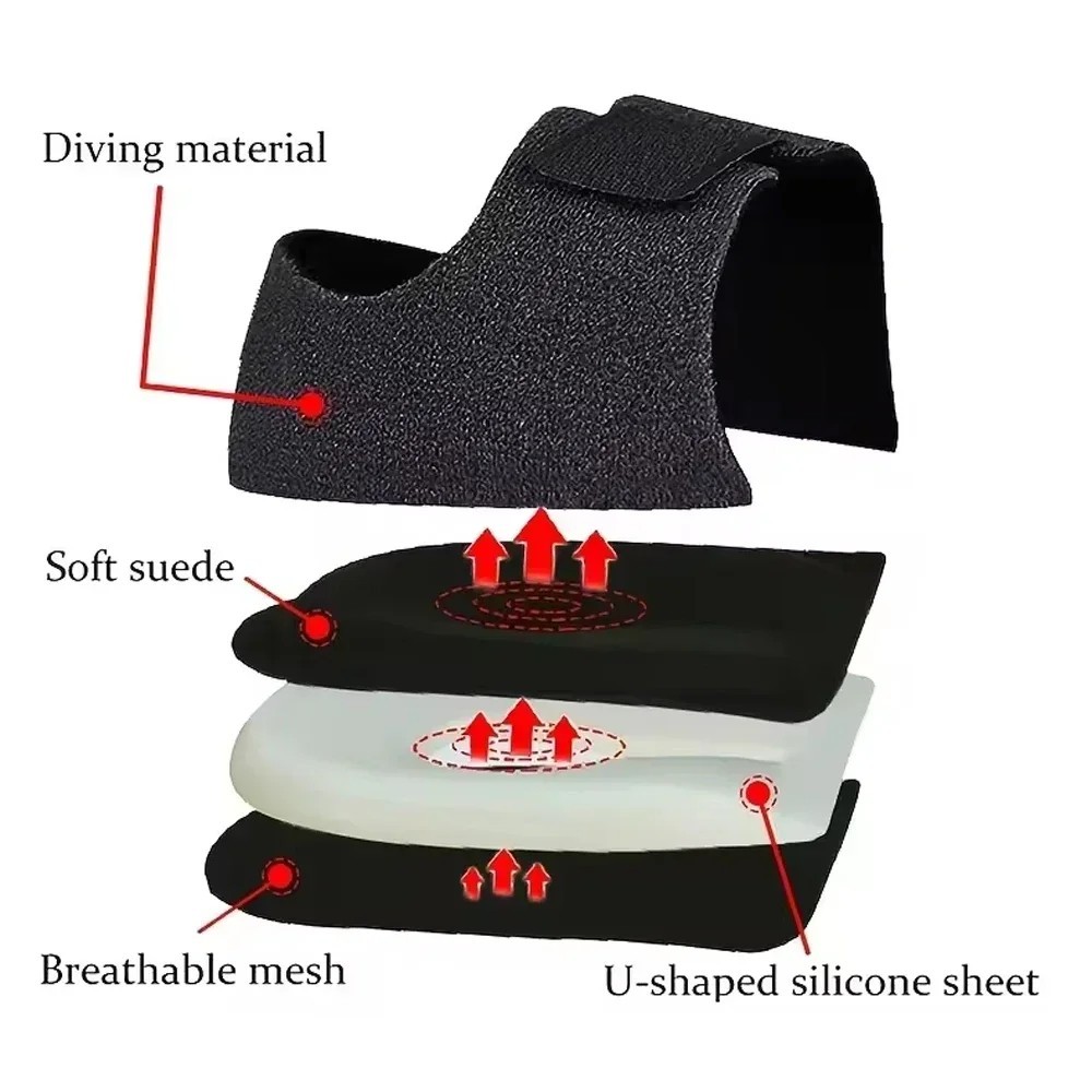 1Pair Plantar Fasciitis Heel Cups U Shaped Silicone Gel Heel Pain Relief Insoles