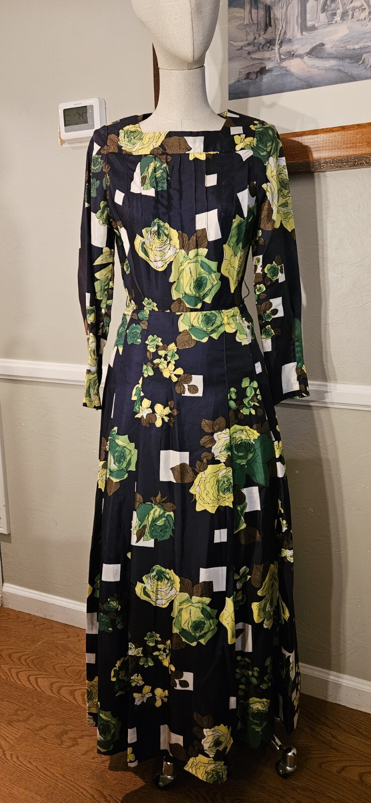 Vintage 1970s Floral Maxi Dress As Pictured
