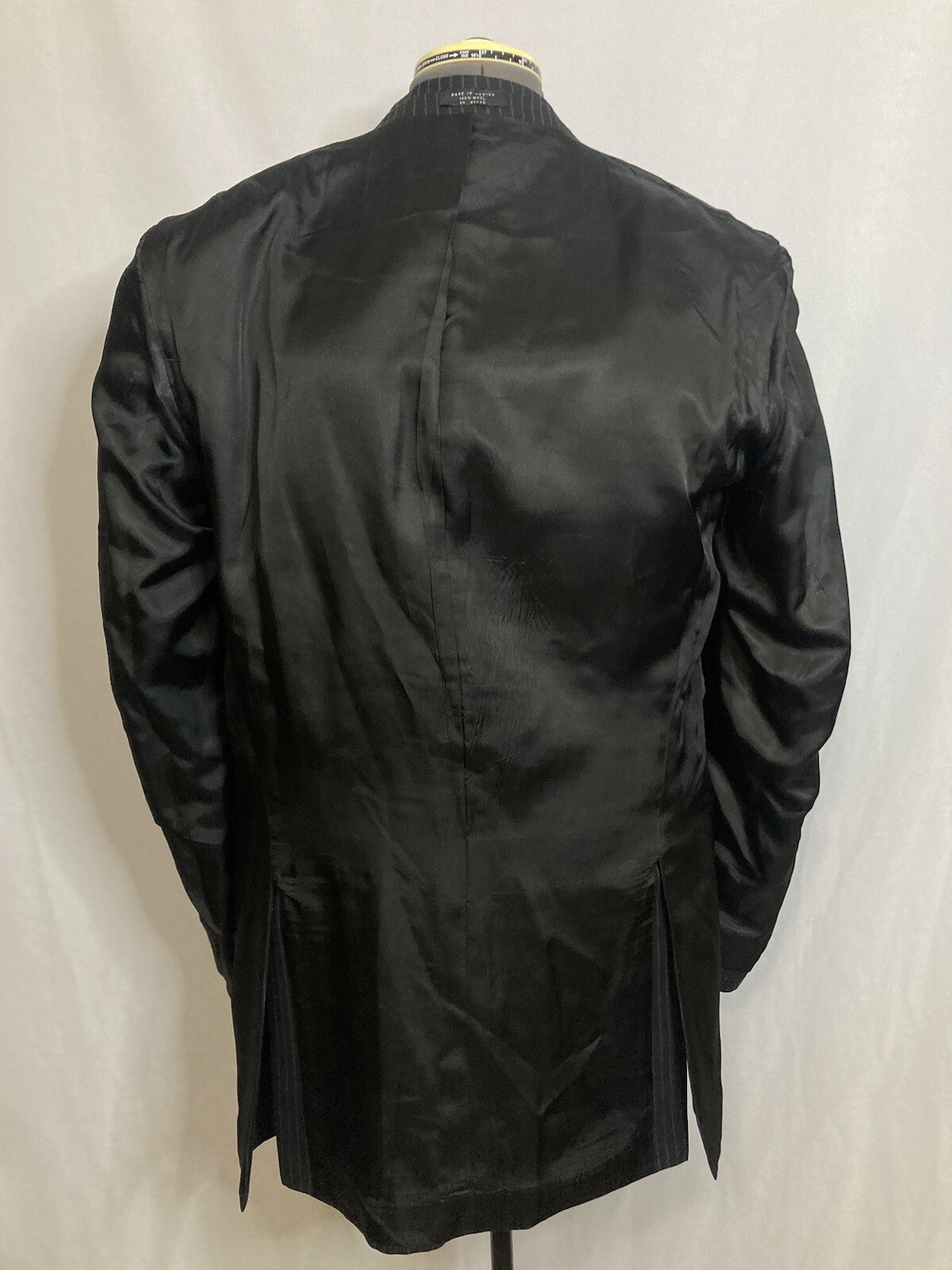 Mens 44L Blazer Black Striped Wool 3 Button 2XL 48″ Sport Coat Suit Jacket JNY