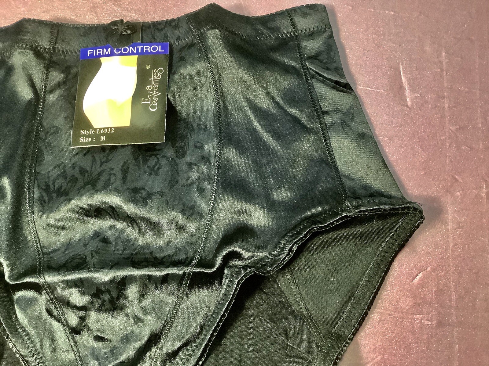 Women Control Panties Briefs EVA CERVANTES XL Black SturdySatin AppearanceGlossy