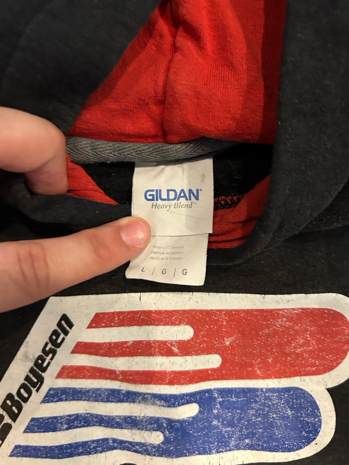 Factory Racing Gildan Bleached and Distressed Hoodie Vintage Y2K Size L