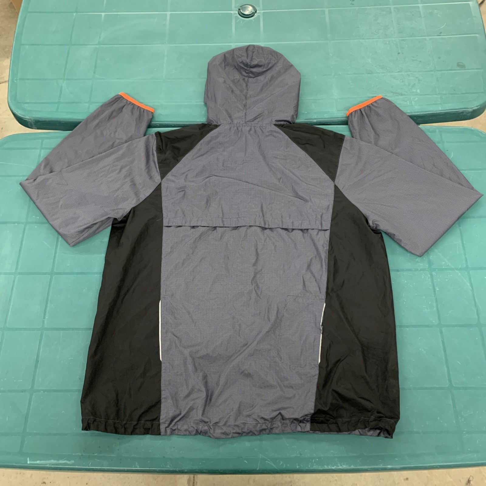 TekGear XXL Charcoal Gray/Orange Jacket Reflective Stash Pocket Skater Ravers