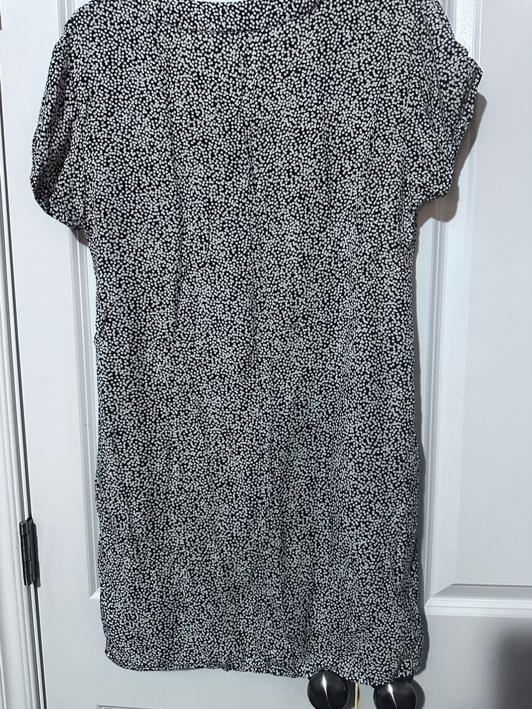 Gap Navy and White Dotted Pattern Short Sleeve Shift Dress