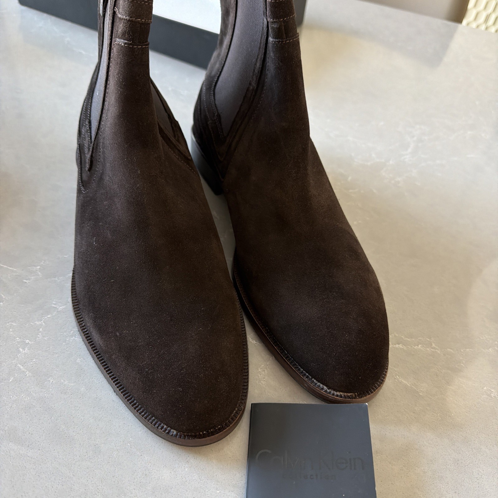 Calvin Klein Collection Men’s Brown Chelsey Boots Size 43 Made In Italy Size 43