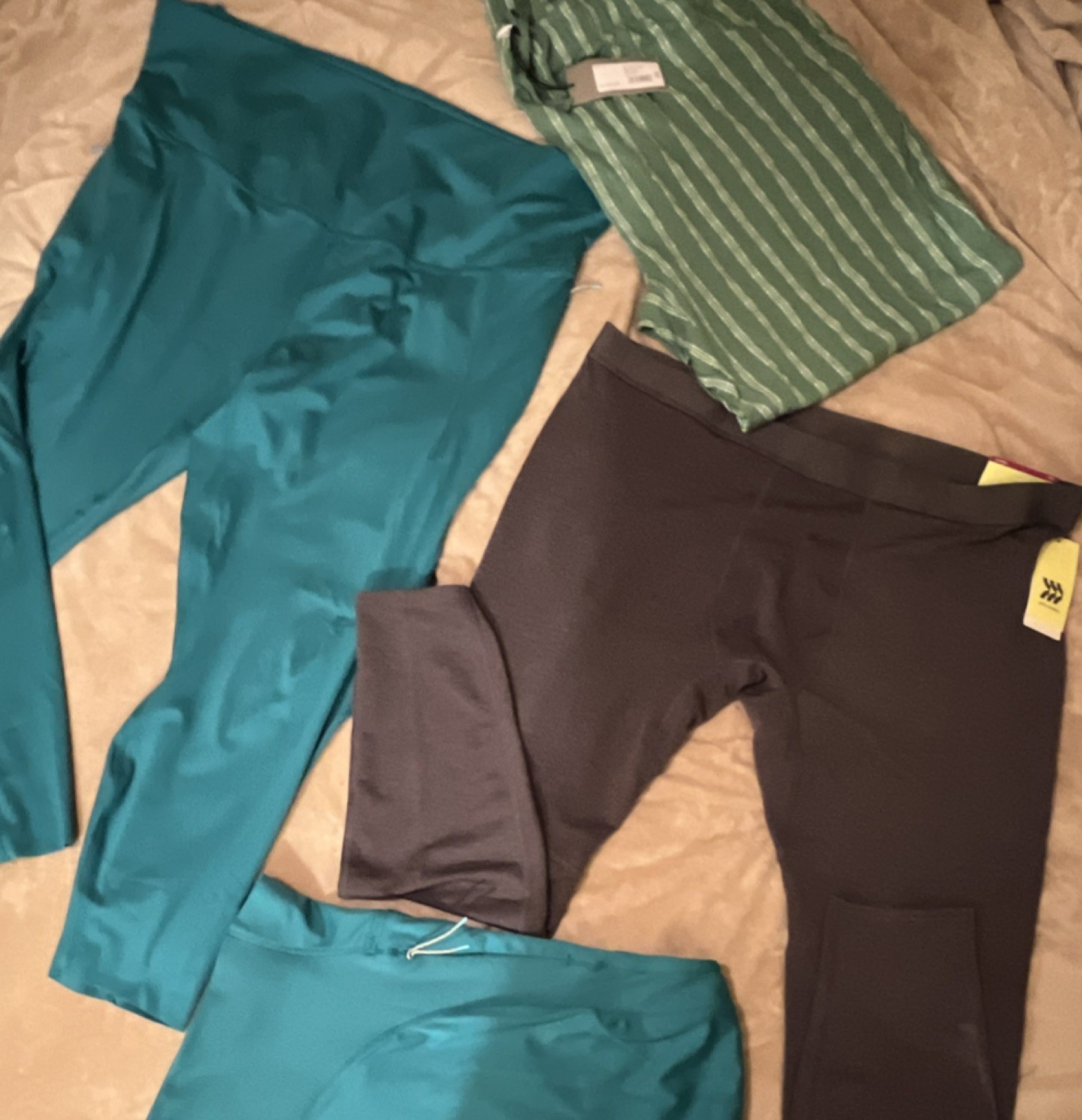 All in Motion Tights & Striped Pants Teal Gray Green XXL 3X 2XL Mixed Lot