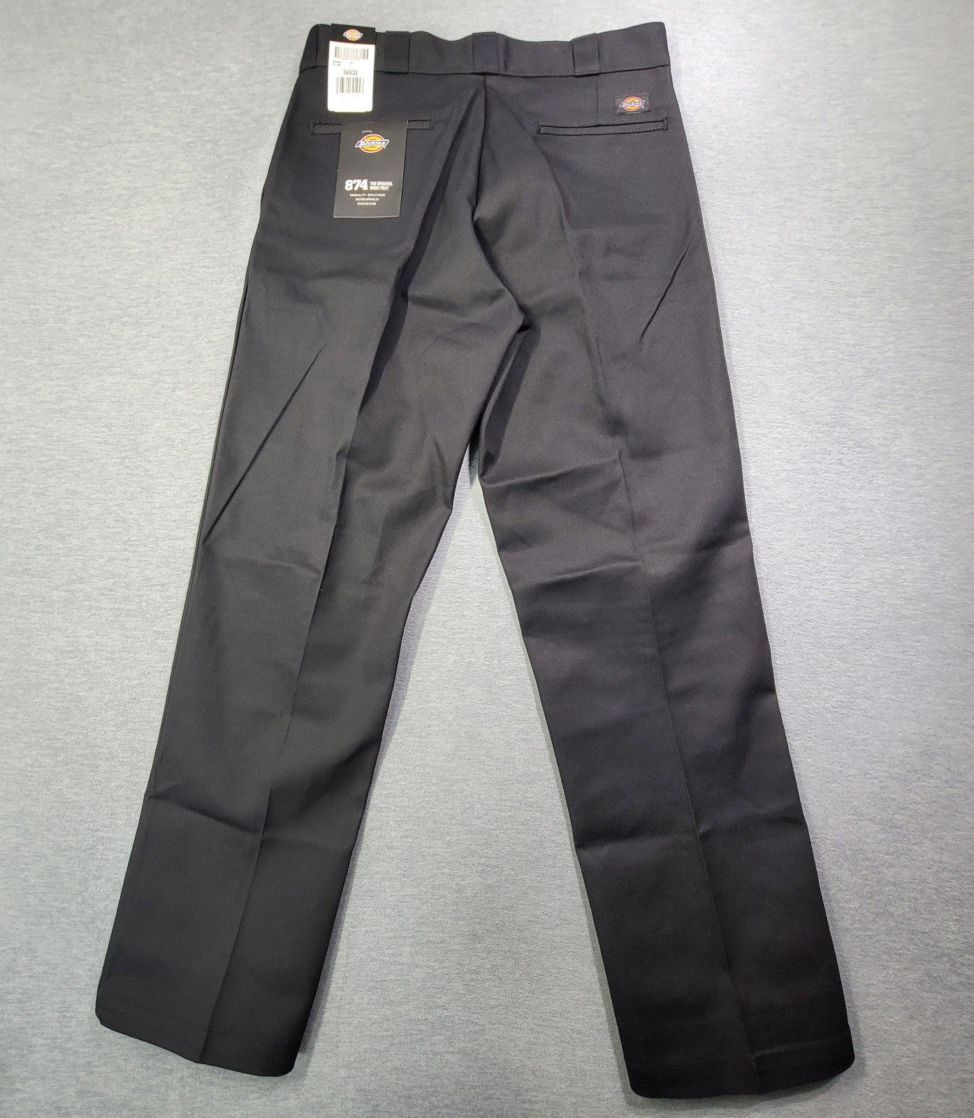 Dickies Pants Mens 34×32 Black 874 Original Fit Work Pant Straight Leg Logo NWT