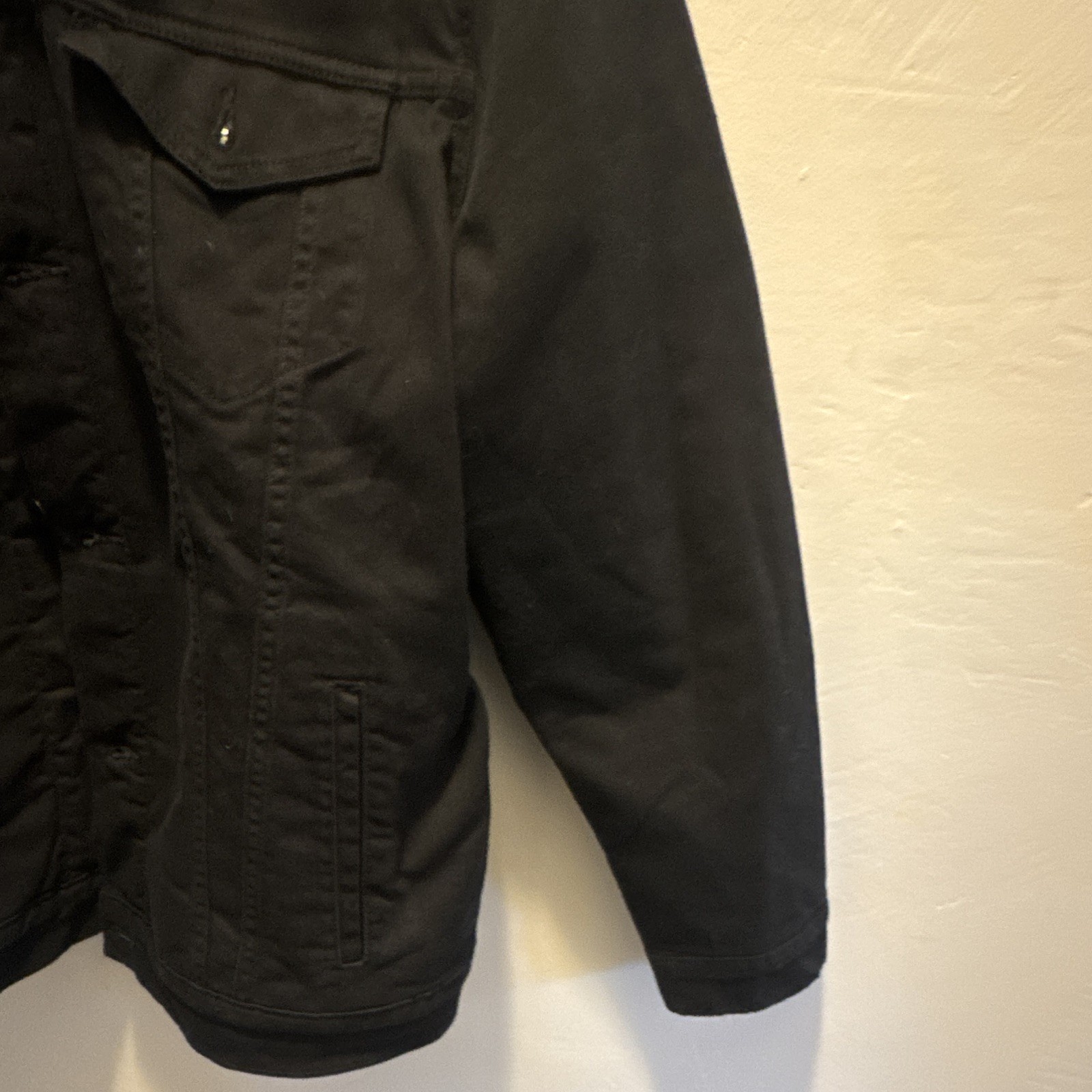 Signature by Levi Strauss & Co Black Sherpa Lined Cotton Denim Jacket Men 2XL