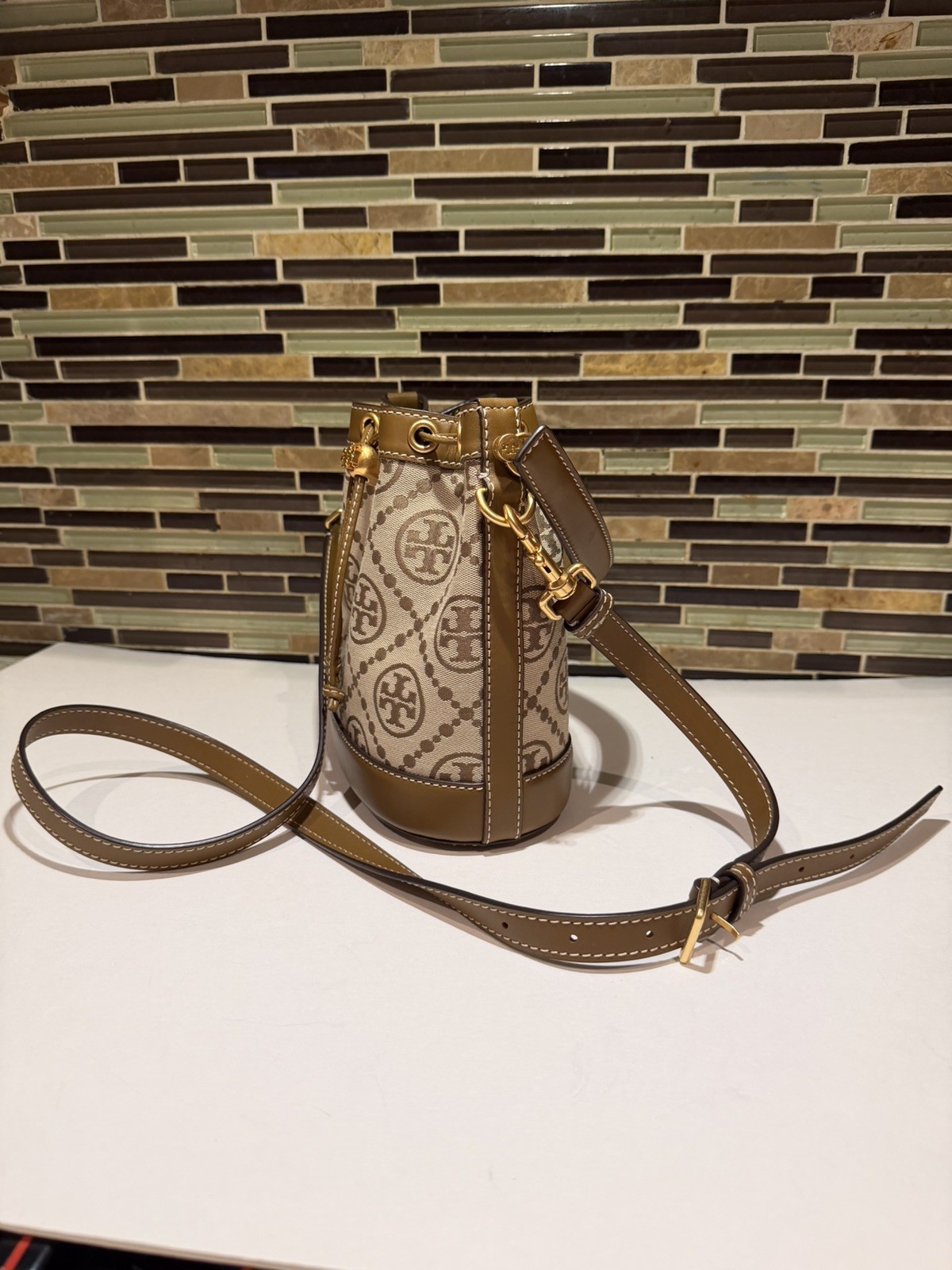 Tory Burch T Monogram Jacquard Bucket Bag