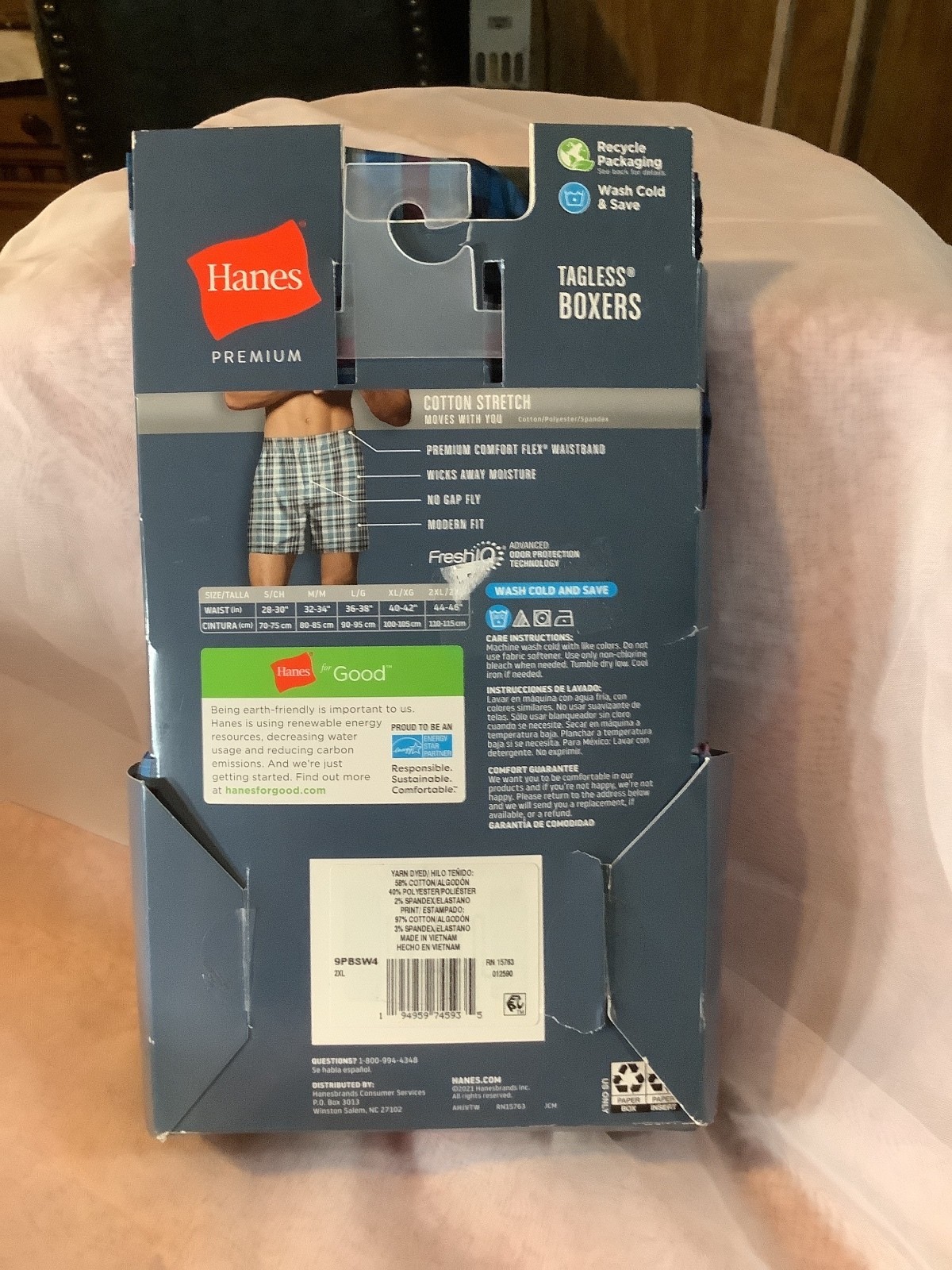 Hanes Premium Stretch Tagless Cotton Stretch Boxers – Multipack of 4