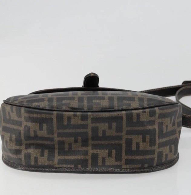 Fendi Zucca FF Monogram Small Crossbody Bag Brown/Black Magnetic Gold