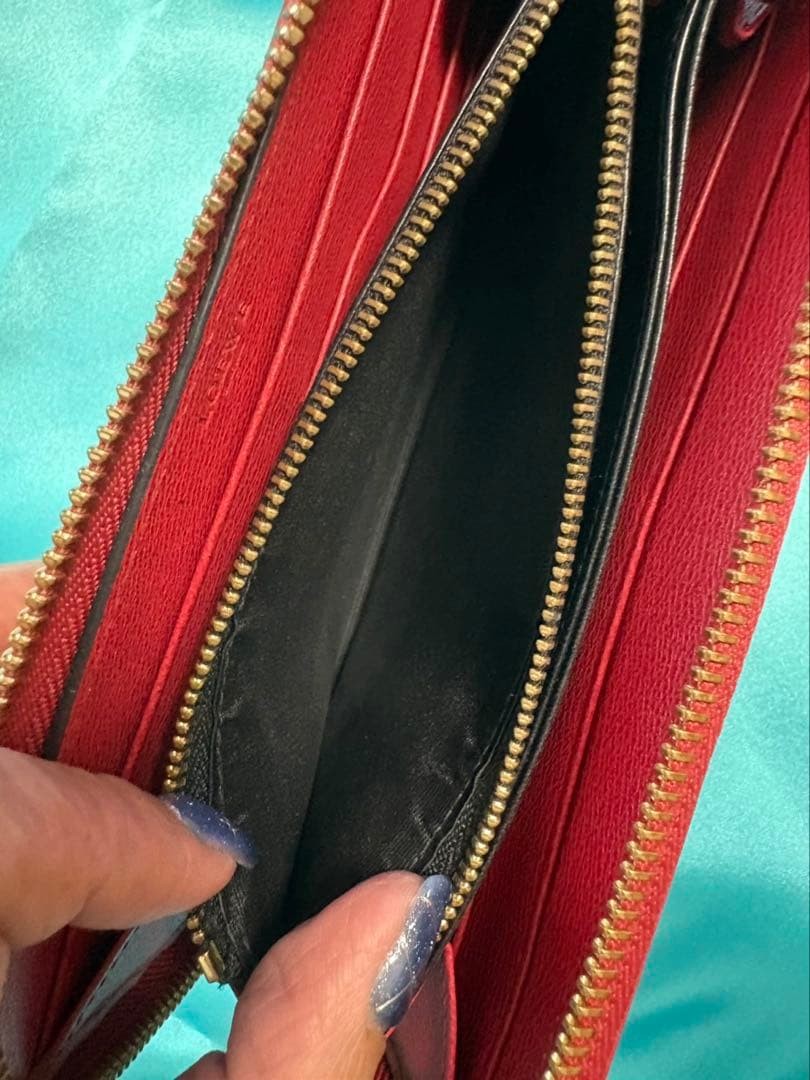 LOEWE Anagram Round Zipper Red with scratches and stains